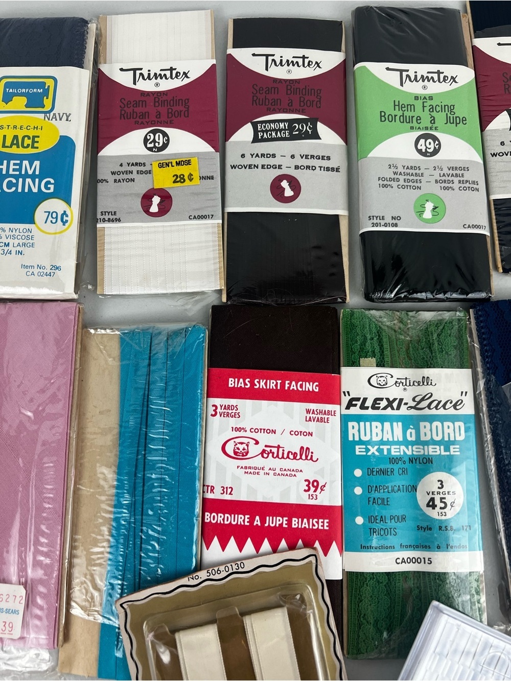 Vintage Sewing Notions 18pc Bundle - Trimtex Corticelli Lace Seam Binding Lot - Picture 4 of 7